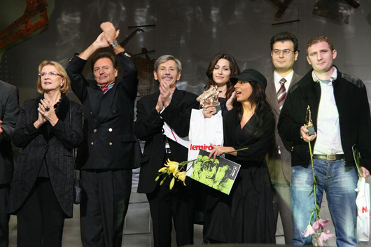 receiving Golden Deer award for her film "Buddha collapsed out of shame" Molodist film festival Ukraine 2008