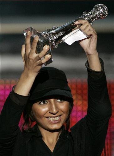 receiving The Special Jury Prize for her film "Buddha collapsed out of shame" Sansebastian film festival, Spain 2007