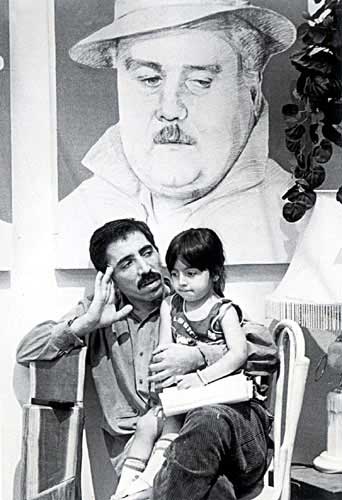 Hana Makhmalbaf on the set of her father's shooting "Actor" at the age of 4