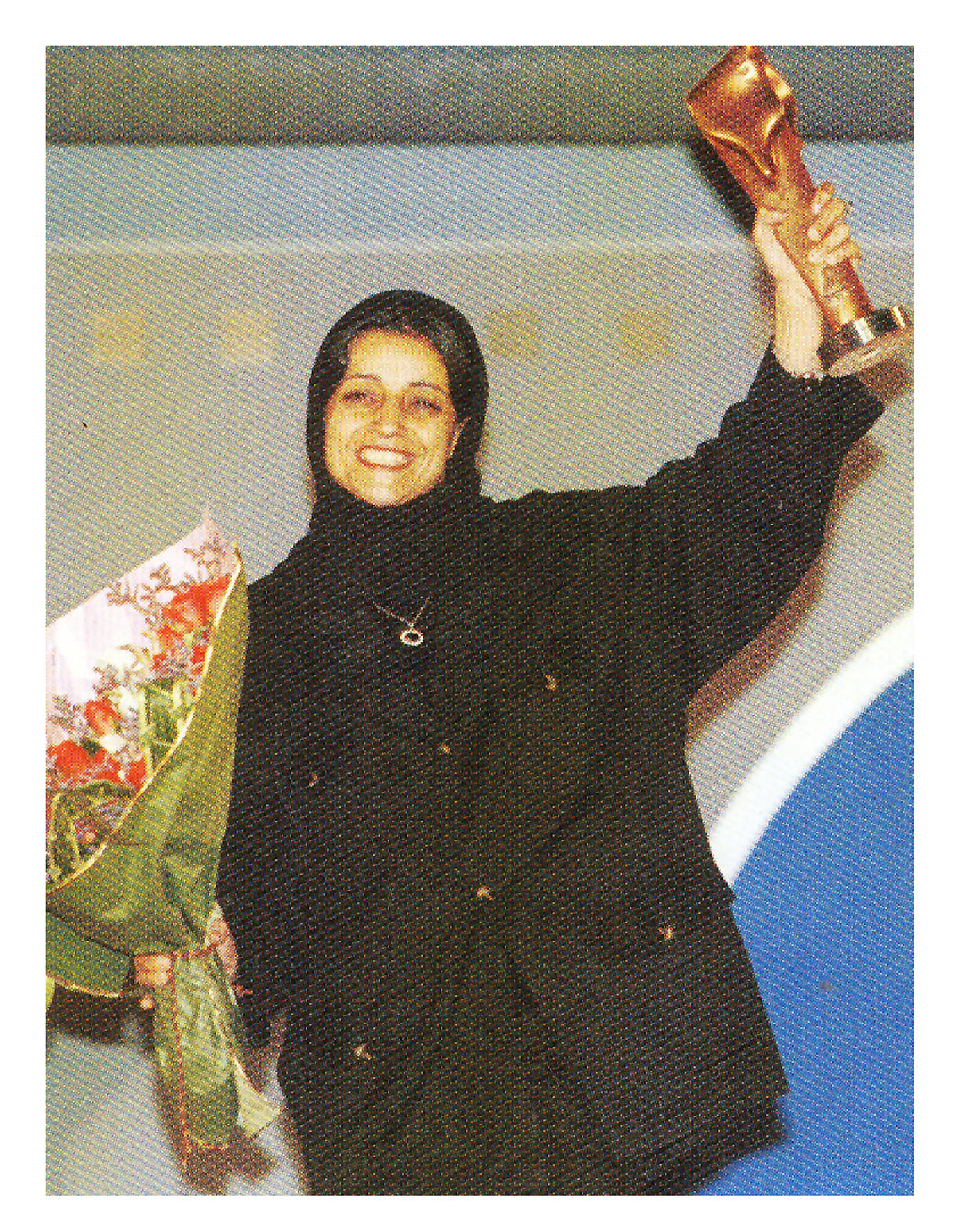 receiving the best film award for her film "The day I became a woman" Busan international film festival 2000