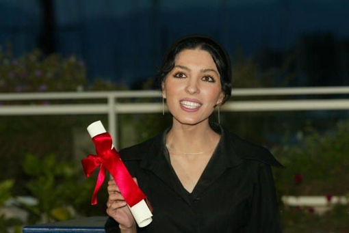 receiving The Special Jury Prize Cannes film festival for her film "At five in the afternoon" 2003